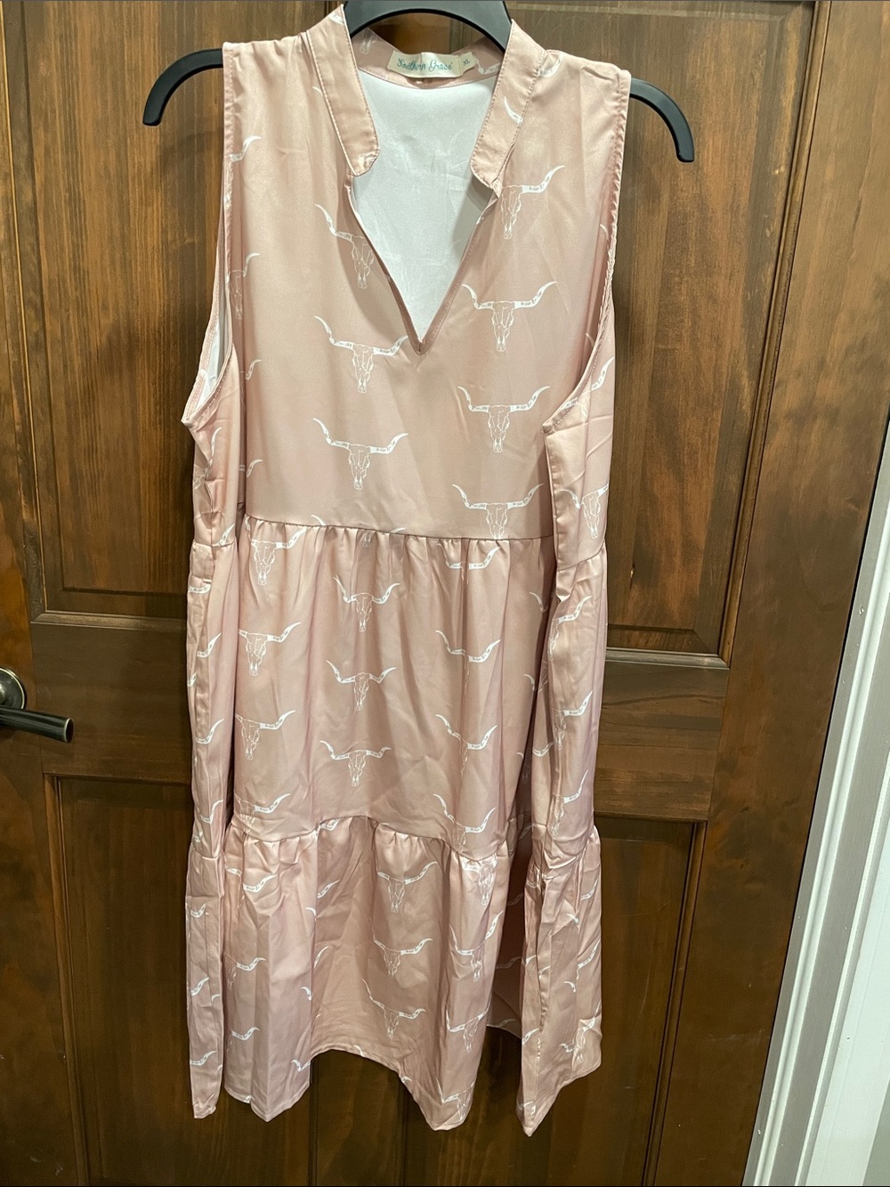 Southern Grace Blush Pink Dress with White Print